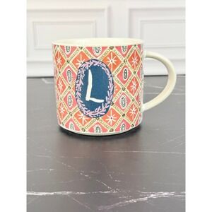 By Anthropologie Monogram Mug Letter "L" Henry David Thoreau Quote 3 3/4"